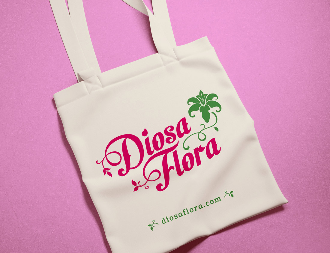 Diseño de bolsa para Diosa Flora.