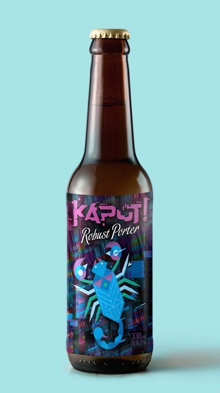 Diseño de etiquetas y logotipo para Cerveza Kaput.