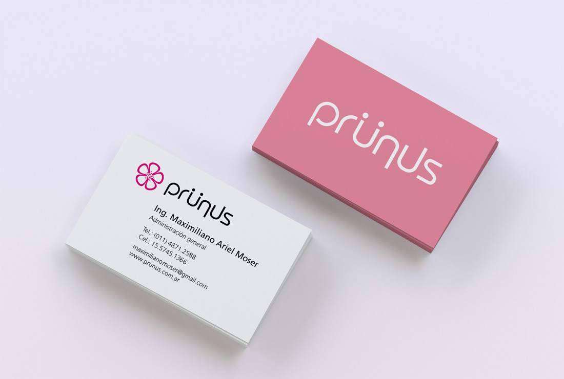Diseño de tarjetas para Prünus.