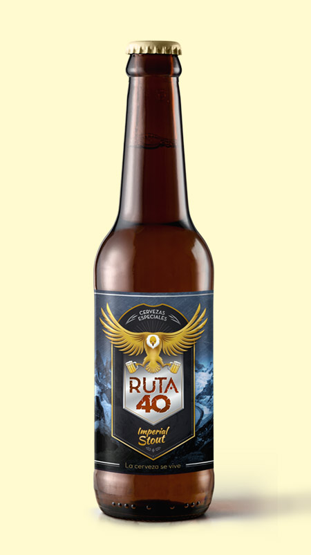 Diseño de etiqueta para Cerveza Ruta 40.